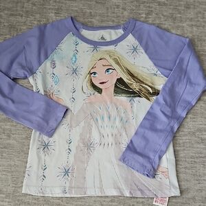 2 For $16 - Disney Elsa Raglan Long Sleeve Tee - Lavender and White